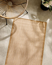 Ocean Home Textile Indoor Outdoor Rug, Washable, Herringbone Pattern, Beige