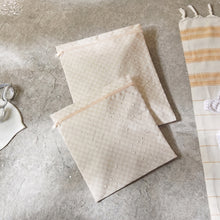Ocean Home Textile Beige Checkered Waterproof PVC Lined Wet & Dry Bag , Set of 2