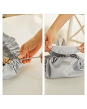 Ocean Home Textile Drawstring Cosmetic & Makeup Bag Organizer, Grey