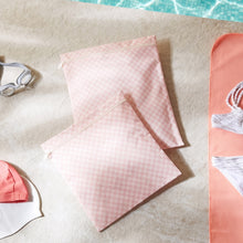 Ocean Home Textile Pink Checkered Waterproof PVC Lined Wet & Dry Bag Set, Set of 2