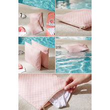 Ocean Home Textile Pink Checkered Waterproof PVC Lined Wet & Dry Bag Set, Set of 2