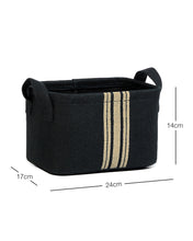 Ocean Home Textile Jute Basket, Small, Black