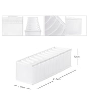 Ocean Home Textile Drawer Organizer, 10 Grids, White