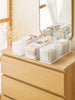 Ocean Home Textile Drawer Organizer, 10 Grids, Pack Of 3, White