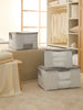 Ocean Home Textile Storage Bag With Clear Window, Set Of 3, Grey