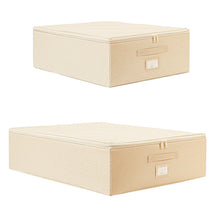 Ocean Home Textile Storage Box, Set Of 2, Herringbone Pattern, Beige