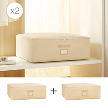 Ocean Home Textile Under Bed Storage Bag, Set Of 2, Large, Herringbone Pattern, Beige