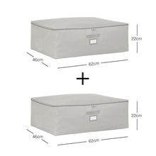 Ocean Home Textile Under Bed Storage Bag, Set Of 2, Large, Herringbone Pattern, Grey
