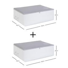 Ocean Home Textile Underbed Storage Bag, Pack Of 2, Large, Grey