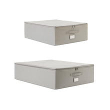 Ocean Home Textile Storage Box, Herringbone Pattern, Grey, Set Of 2
