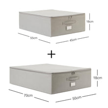 Ocean Home Textile Storage Box, Herringbone Pattern, Grey, Set Of 2