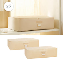 Ocean Home Textile Underbed Storage Bag, Set Of 2, Mega, Beige Herringbone