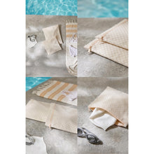 Ocean Home Textile Beige Checkered Waterproof PVC Lined Wet & Dry Bag , Set of 2