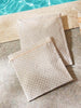 Ocean Home Textile Beige Checkered Waterproof PVC Lined Wet & Dry Bag , Set of 2