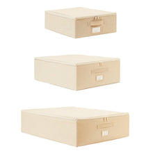Ocean Home Textile Storage Box, Set Of 3, Herringbone Pattern, Beige