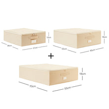 Ocean Home Textile Storage Box, Set Of 3, Herringbone Pattern, Beige