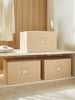 Ocean Home Textile Storage Box, Set Of 3, Herringbone Pattern, Beige