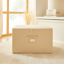 Ocean Home Textile Storage Box, Set Of 3, Herringbone Pattern, Beige