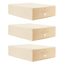 Ocean Home Textile Storage Box, Set Of 3, Herringbone Pattern, Beige
