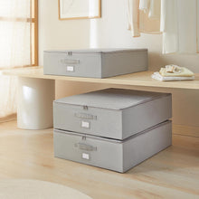 Ocean Home Textile Storage Box, Set Of 3, Herringbone Pattern, Grey