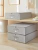 Ocean Home Textile Storage Box, Set Of 3, Herringbone Pattern, Grey