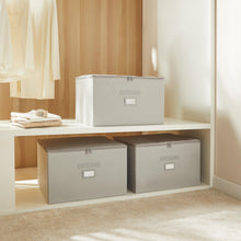 Ocean Home Textile Storage Box, Set Of 3, Herringbone Pattern, Grey