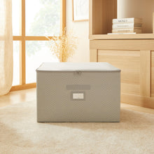 Ocean Home Textile Storage Box, Set Of 3, Herringbone Pattern, Grey