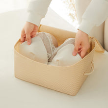 Ocean Home Textile Storage Bag, Small, Herringbone Pattern, Beige, Set Of 3