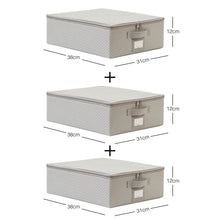Ocean Home Textile Storage Box, Set Of 3, Herringbone Pattern, Grey