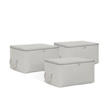 Ocean Home Textile Storage Bag, Small, Herringbone Pattern, Gray, Set Of 3
