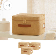 Ocean Home Textile Jute Storage Bag, Small, Set of 3