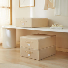 Ocean Home Textile Storage Box, Set Of 3, Herringbone Pattern, Beige