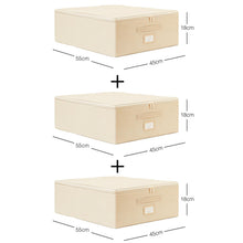 Ocean Home Textile Storage Box, Set Of 3, Herringbone Pattern, Beige