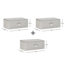Ocean Home Textile Storage Bag, Set of 3, Medium, Herringbone, Grey