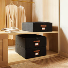 Ocean Home Textile Jute Storage Box, Set of 3, Black