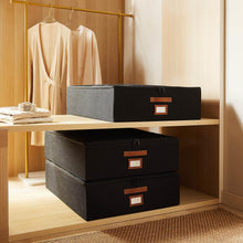 Ocean Home Textile Jute Storage Box, Set of 3, Black