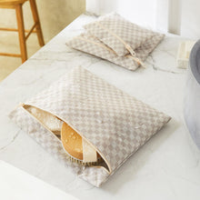 Ocean Home Textile Waterproof PVC-Lined Wet & Dry Bag Set, Grey Checkered, Set Of 3