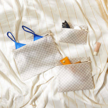 Ocean Home Textile Waterproof PVC-Lined Wet & Dry Bag Set, Grey Checkered, Set Of 3