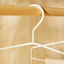 Ocean Home Textile 3 Layer Rubber-Coated Metal Hanger With Beech Wood Bar, Set Of 4, Matte White