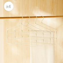 Ocean Home Textile 3-Layer Fabric-Covered Metal Hanger, Set Of 4, Ecru