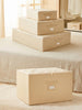 Ocean Home Textile Storage Box, Set Of 4, Herringbone Pattern, Beige