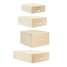 Ocean Home Textile Storage Box, Set Of 4, Herringbone Pattern, Beige