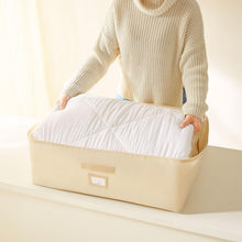 Ocean Home Textile Under Bed Storage Bag, Set of 4, Large, Herringbone Pattern, Beige