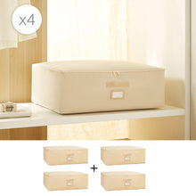 Ocean Home Textile Under Bed Storage Bag, Set of 4, Large, Herringbone Pattern, Beige