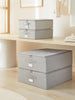 Ocean Home Textile Storage Box, Set Of 4, Herringbone Pattern, Grey