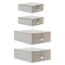 Ocean Home Textile Storage Box, Set Of 4, Herringbone Pattern, Grey