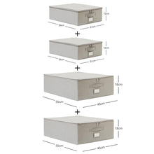 Ocean Home Textile Storage Box, Set Of 4, Herringbone Pattern, Grey