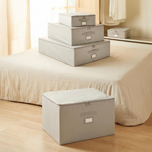 Ocean Home Textile Storage Box, Set Of 4, Herringbone Pattern, Grey