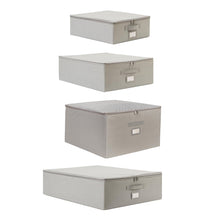 Ocean Home Textile Storage Box, Set Of 4, Herringbone Pattern, Grey