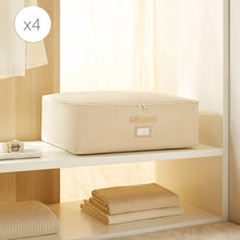 Ocean Home Textile Underbed Storage Bag, Pack Of 4, X Large, Herringbone Pattern, Beige